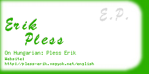 erik pless business card